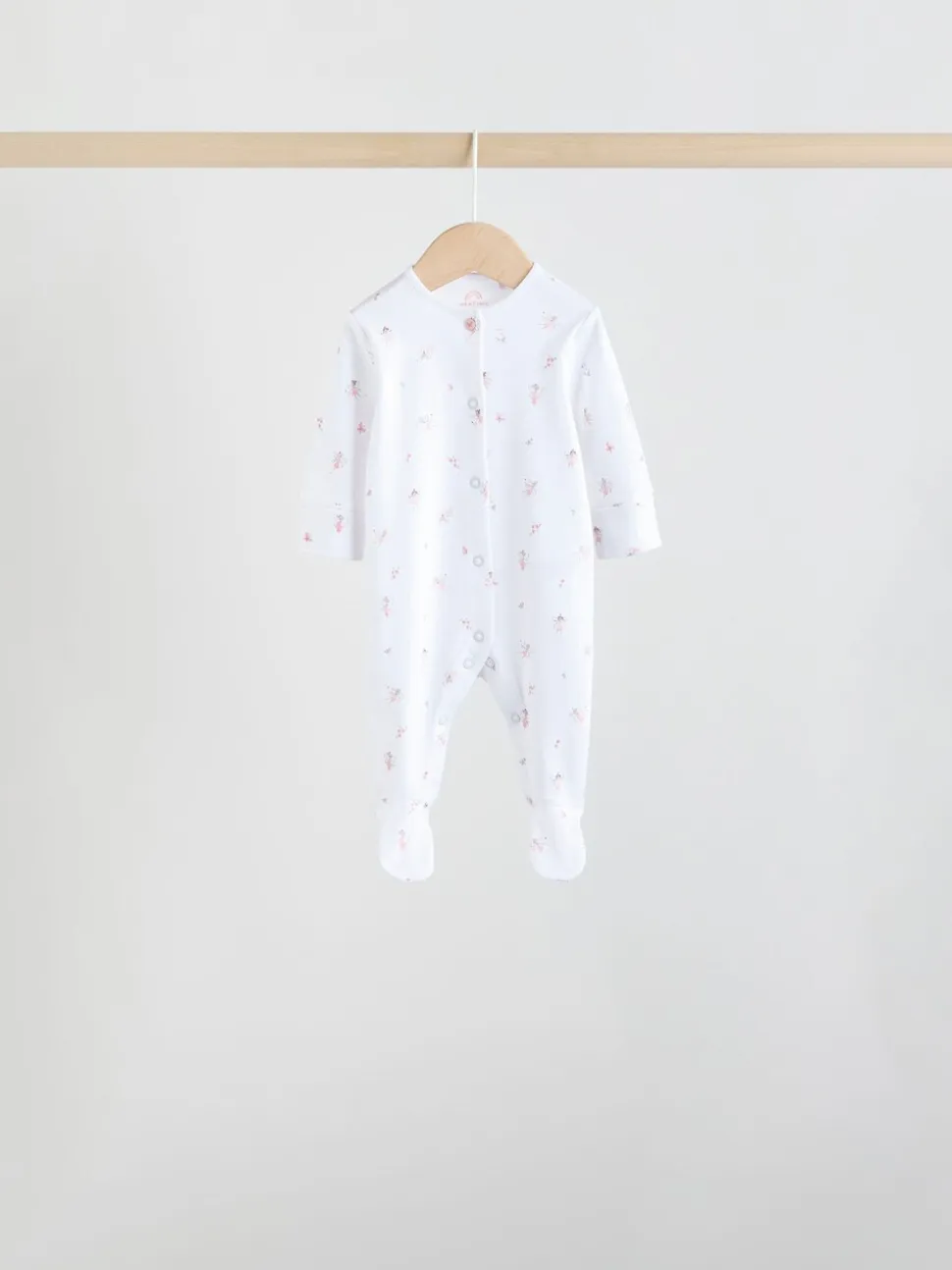 Wit/roze - Babypyjama (0-2jr)