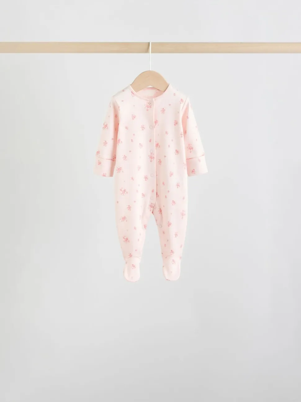 Wit/roze - Babypyjama (0-2jr)