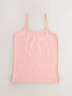 Wit/roze - Set van 3 cami topjes met bandjes en madeliefjesprint (1,5-16jr)