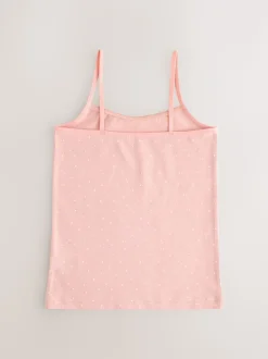Wit/roze - Set van 3 cami topjes met bandjes en madeliefjesprint (1,5-16jr)