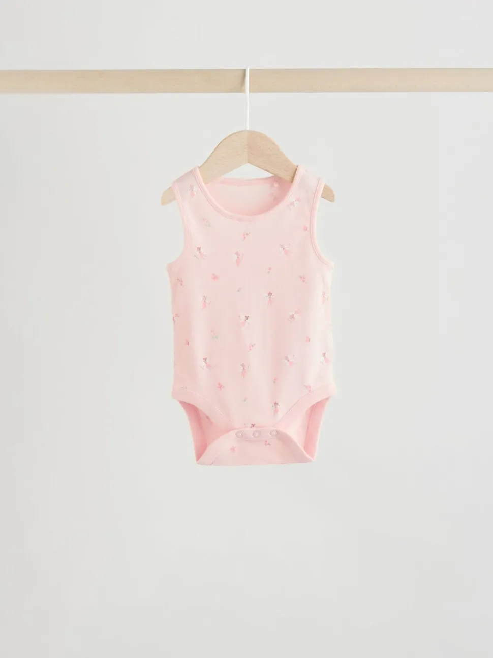 Wit/roze - Set van 5 katoenen hemdrompertjes voor baby's