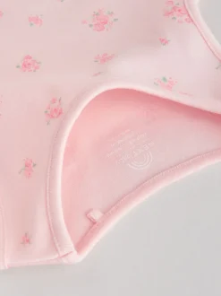 Wit/roze - Set van 5 katoenen hemdrompertjes voor baby's