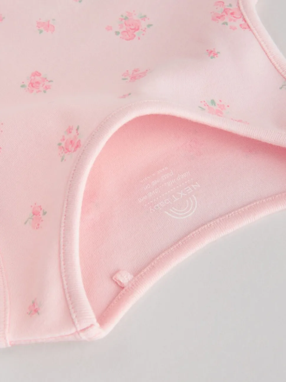 Wit/roze - Set van 5 katoenen hemdrompertjes voor baby's