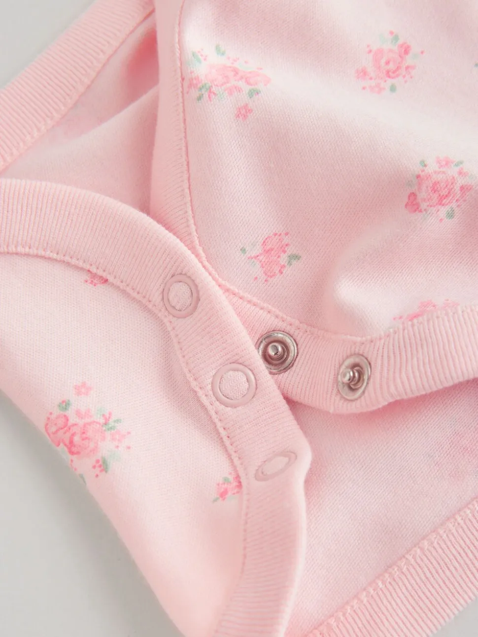 Wit/roze - Set van 5 katoenen hemdrompertjes voor baby's