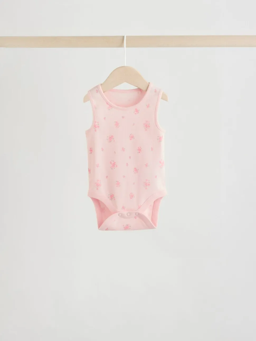 Wit/roze - Set van 5 katoenen hemdrompertjes voor baby's