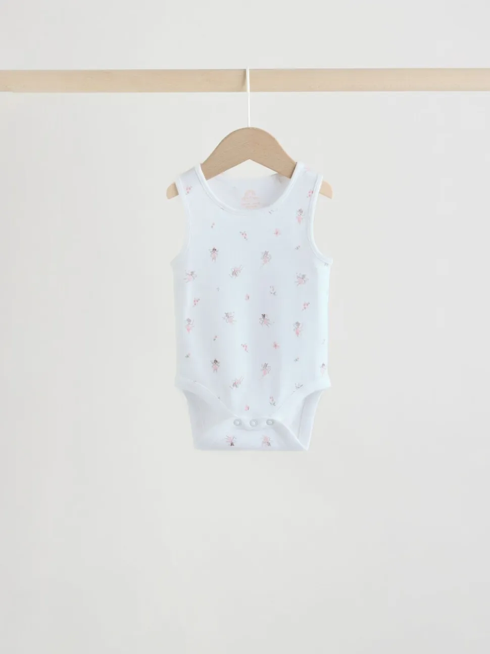 Wit/roze - Set van 5 katoenen hemdrompertjes voor baby's