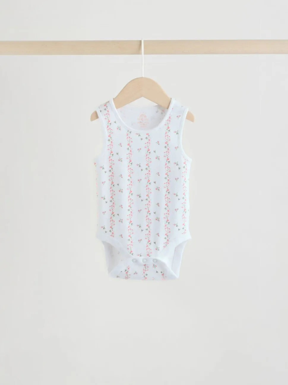 Wit/roze - Set van 5 katoenen hemdrompertjes voor baby's