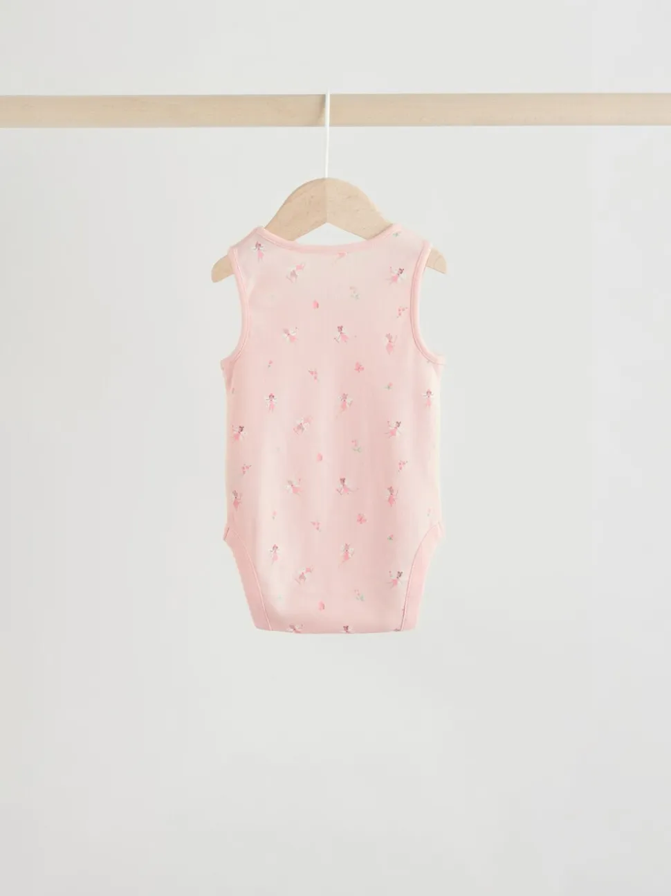 Wit/roze - Set van 5 katoenen hemdrompertjes voor baby's