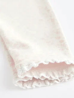 Wit/roze - Verpakking van 4 babyleggings (0 mnd -2 jr)