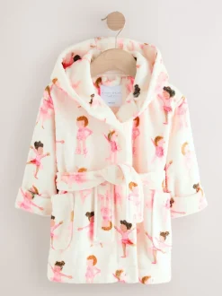 Wit/roze ballerina - Fleece kamerjas (9mnd -16jr)