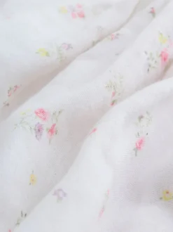 Wit/roze met fijne print - Babyrompers met bloemenprint Set 2 -delig met maillot (0mnd -3jr)