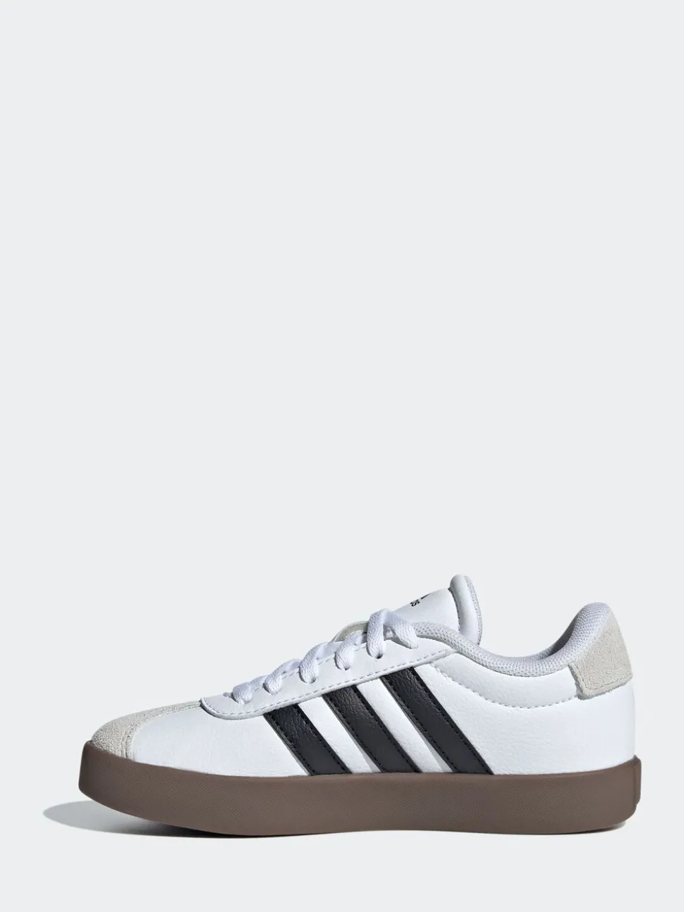 Wit/zwart - adidas Vl Court 3.0 Suède sneakers met veters voor kinderen