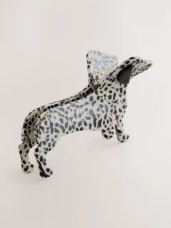 Wit/zwart - Sausage Dog Hair Claw Clip