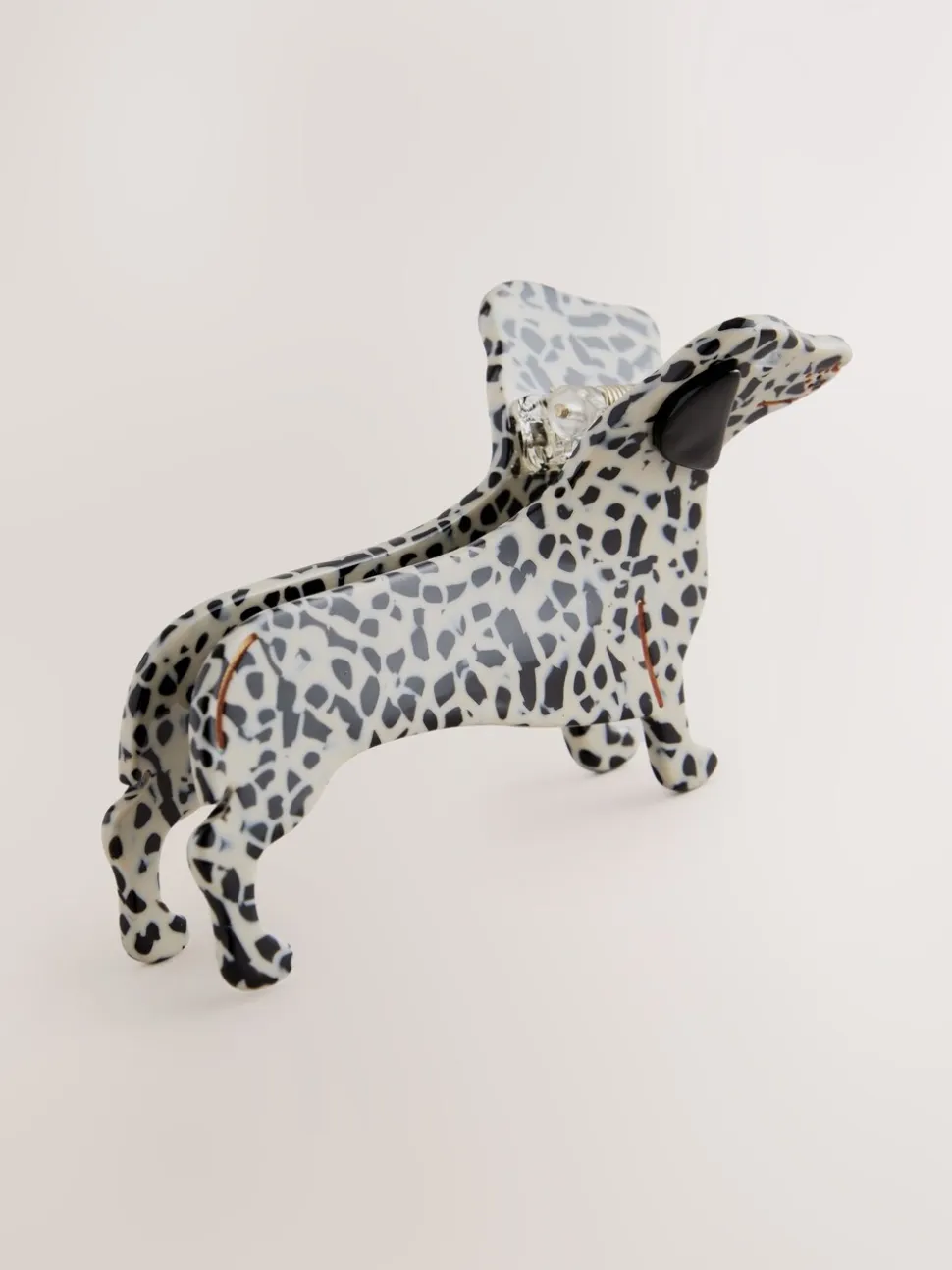 Wit/zwart - Sausage Dog Hair Claw Clip