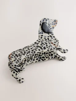 Wit/zwart - Sausage Dog Hair Claw Clip
