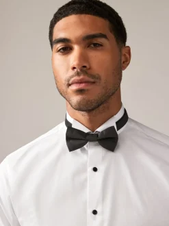 Wit/zwart - Slim Fit - Double Cuff Regular Fit Shirt And Bow Tie Pack