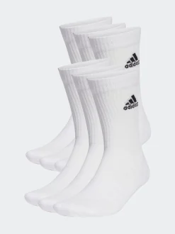 Wit/zwart - Verpakking van 6 zachte adidas crew sokken