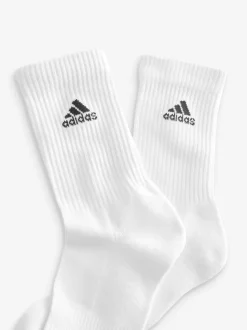 Wit/zwart - Verpakking van 6 zachte adidas crew sokken