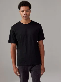 Wit/zwart/marineblauw - Normale Pasvorm - Essential katoenen T-shirts verpakking van 6
