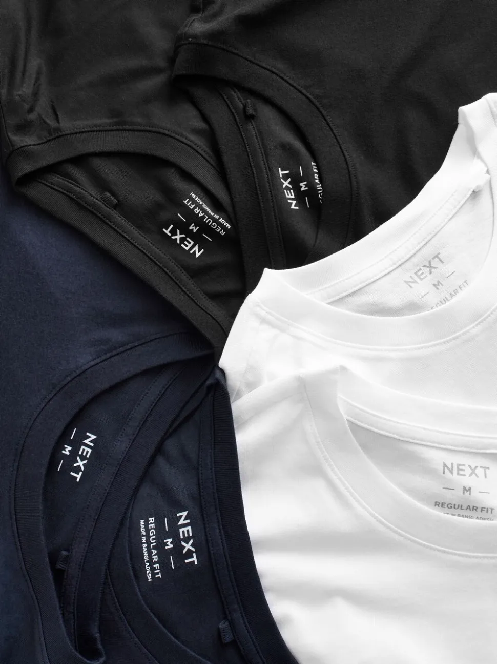 Wit/zwart/marineblauw - Normale Pasvorm - Essential katoenen T-shirts verpakking van 6