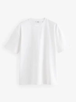Wit/zwart/marineblauw - Relaxed fit - Verpakking van 3 T-shirts van zware stof