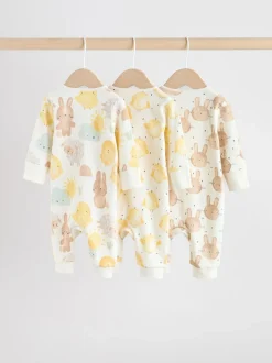 Yellow Easter Character - Verpakking van 3 babyslaappakjes met tweewegrits (0 mnd - 3 jr)