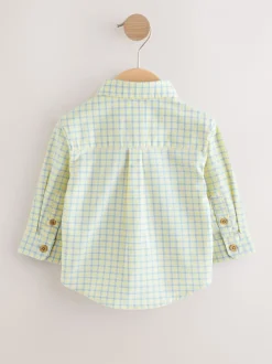 Yellow Gingham Character - Oxford-overhemd met lange mouwen (3 mnd-7 jr)
