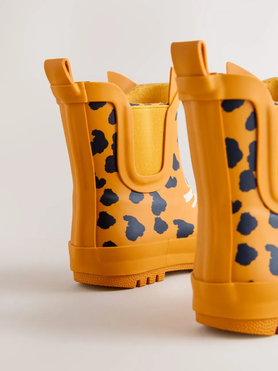Yellow Leopard Print - Enkelhoge regenlaarzen