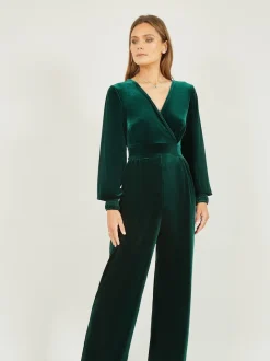 Yumi - Fluwelen jumpsuit met lange mouwen