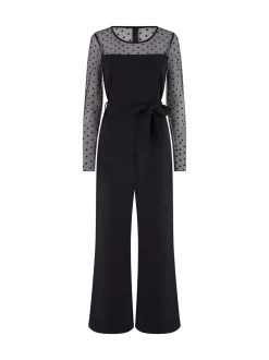 Yumi jumpsuit met stippen van stretch gaas