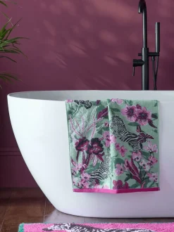 Zebra 100% katoenen handdoek met bloemenprint