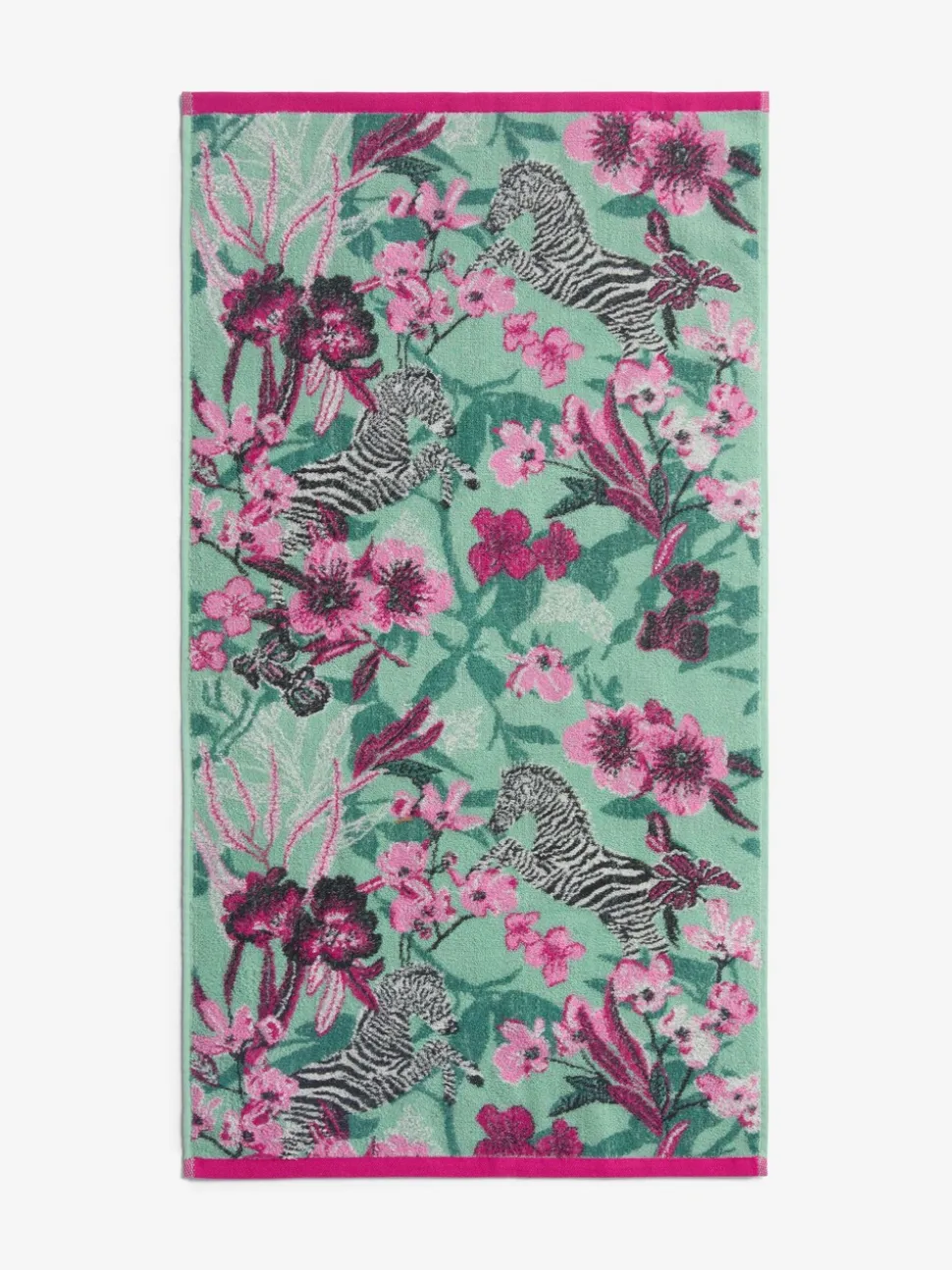 Zebra 100% katoenen handdoek met bloemenprint