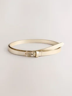 zilver/goud - PU Skinny Riemen 2 Pakket