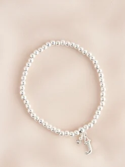 Zilverkleurig - Letterarmband met stretch