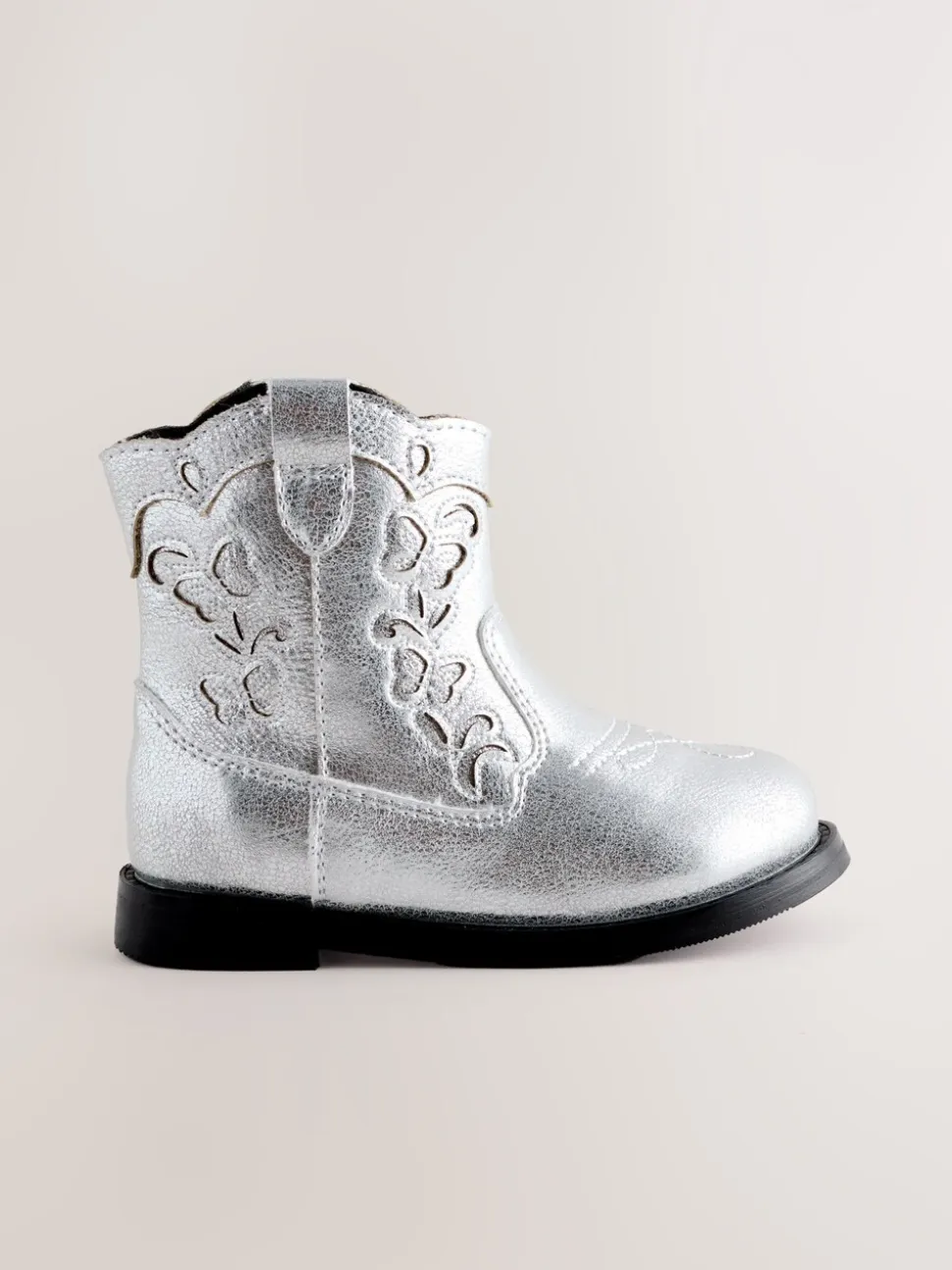Zilvermetallic - Western cowboy-enkellaarsjes
