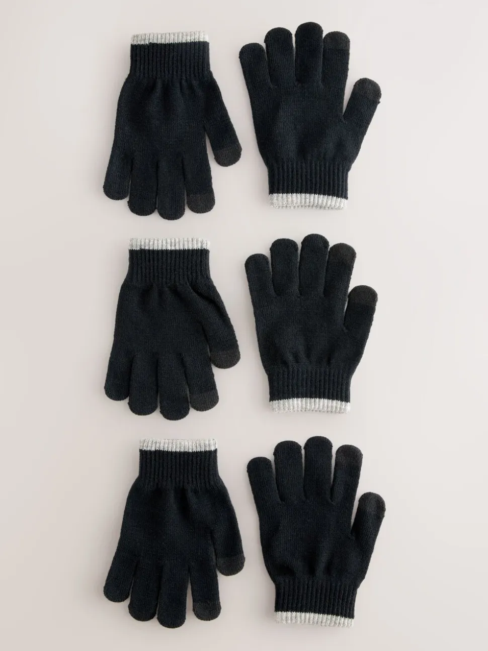 Zwart - 3 paar magic handschoenen (3-16jaar)