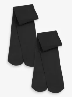 Zwart - 2 Schoolpanty's van 100 denier