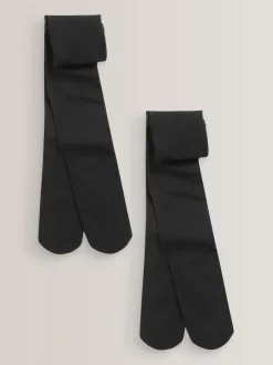 Zwart - 2 Schoolpanty's van 40 denier