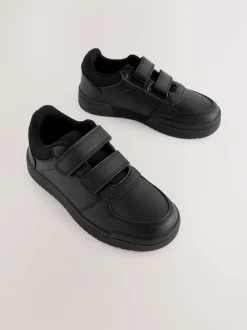 Zwart - 3 schoolschoenen met klittenbandsluiting