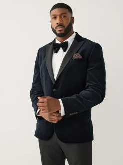 Zwart - Aansluitend - Motionflex stretchyfluwelen Blazer