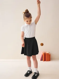 Zwart - Aantrekskirt voor school met jersey stretch (3-17jr)
