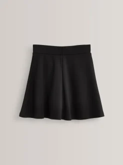 Zwart - Aantrekskirt voor school met jersey stretch (3-17jr)