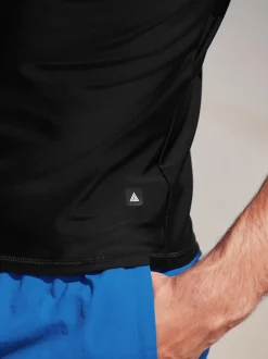 Zwart - Actief rash vest met korte mouwen