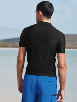 Zwart - Actief rash vest met korte mouwen
