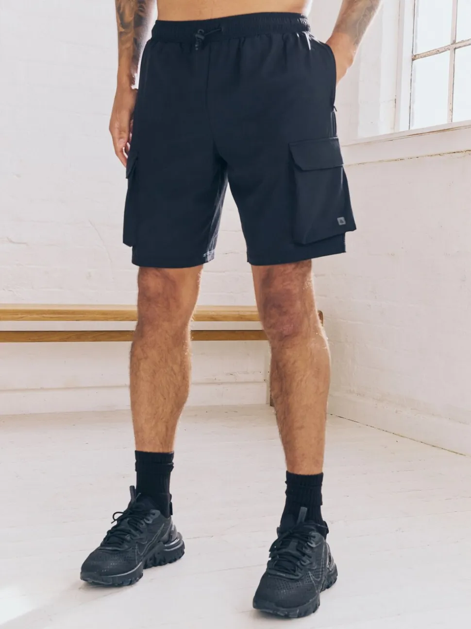 Zwart - Active cargo gym trainingshorts