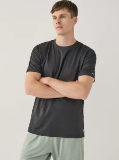 Zwart - Active Gym T-shirt met textuur
