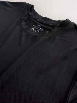 Zwart - Active Gym T-shirt met textuur