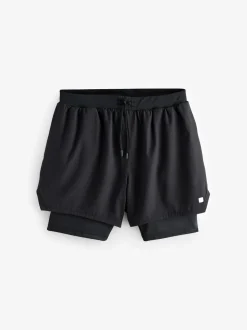Zwart - Active 2-in-1 shorts