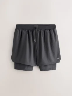 Zwart - Active 2-In-1 Shorts 2 Pack