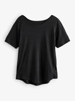 Zwart - Active Lichtgewicht T-shirt met ronde hals en korte mouwen